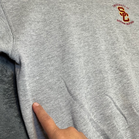 VTG University of Southern California Sweatshirt Mens L Heather Gray USC Trojans - Picture 7 of 8